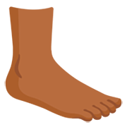 🦶🏾 Emoji Fuß: mitteldunkle Hautfarbe Google 15.0.