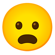 Emoji 😦 Faccina Imbronciata Con Bocca Aperta su Google 15.0.