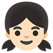 👧🏻 Emoji Mädchen: helle Hautfarbe Google 15.0.