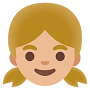 Emoji 👧🏼 Bambina: Carnagione Abbastanza Chiara su Google 15.0.