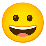 Emoji 😀 Faccina Con Un Gran Sorriso su Google 15.0.