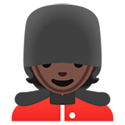 Emoji 💂🏿 Guardia: Carnagione Scura su Google 15.0.