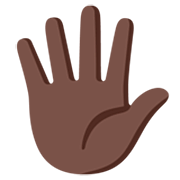 Hand mit gespreizten Fingern: dunkle Hautfarbe Google 15.0.