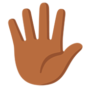 🖐🏾 Emoji Mão Aberta Com Os Dedos Separados: Pele Morena Escura na Google 15.0.