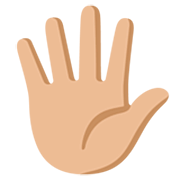 🖐🏼 Emoji Hand mit gespreizten Fingern: mittelhelle Hautfarbe Google 15.0.