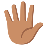 Hand mit gespreizten Fingern: mittlere Hautfarbe Google 15.0.