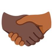 🫱🏿‍🫲🏾 Emoji Handschlag: dunkle Hautfarbe, mitteldunkle Hautfarbe Google 15.0.