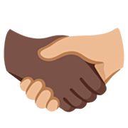 🫱🏿‍🫲🏼 Emoji Handschlag: dunkle Hautfarbe, mittelhelle Hautfarbe Google 15.0.