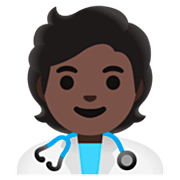 🧑🏿‍⚕️ Emoji Profesional Sanitario: Tono De Piel Oscuro en Google 15.0.