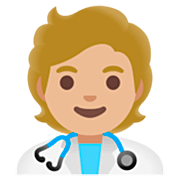 🧑🏼‍⚕️ Emoji Profissional De Saúde: Pele Morena Clara na Google 15.0.