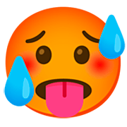 Emoji 🥵 Faccina Accaldata su Google 15.0.
