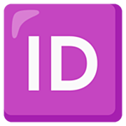 🆔 Emoji Großbuchstaben ID in lila Quadrat Google 15.0.