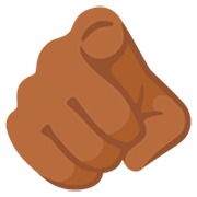 Emoji 🫵🏾 İndice Che Punta Allo Spettatore: Carnagione Abbastanza Scura su Google 15.0.