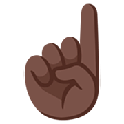 ☝🏿 Emoji Dedo índice Hacia Arriba: Tono De Piel Oscuro en Google 15.0.