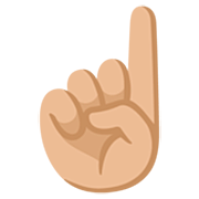 ☝🏼 Emoji nach oben weisender Zeigefinger von vorne: mittelhelle Hautfarbe Google 15.0.