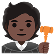 🧑🏿‍⚖️ Emoji Juez: Tono De Piel Oscuro en Google 15.0.