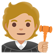 Emoji 🧑🏼‍⚖️ Giudice: Carnagione Abbastanza Chiara su Google 15.0.