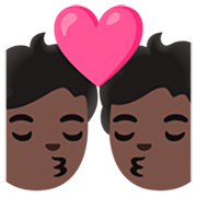 💏🏿 Emoji Beijo, Pele Escura na Google 15.0.