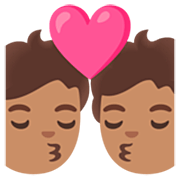 💏🏽 Emoji Beijo, Pele Morena na Google 15.0.
