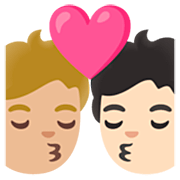 🧑🏼‍❤️‍💋‍🧑🏻 Emoji Beijo: Pessoa, Pessoa, Pele Morena Clara, Pele Clara na Google 15.0.