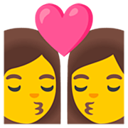 👩‍❤️‍💋‍👩 Emoji Beijo: Mulher E Mulher na Google 15.0.