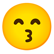 😙 Emoji küssendes Gesicht mit lächelnden Augen Google 15.0.