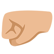 🤛🏼 Emoji Puño Hacia La Izquierda: Tono De Piel Claro Medio en Google 15.0.