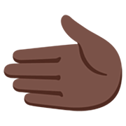 Emoji 🫲🏿 Mano Sinistra: Carnagione Scura su Google 15.0.