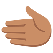 🫲🏽 Emoji Linke Hand: mittlere Hautfarbe Google 15.0.