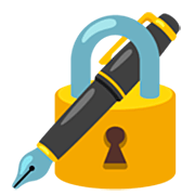 Emoji 🔏 Lucchetto Con Penna Stilo su Google 15.0.