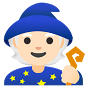 Emoji 🧙🏻 Mago: Carnagione Chiara su Google 15.0.