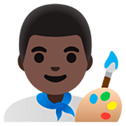 👨🏿‍🎨 Emoji Artista Hombre: Tono De Piel Oscuro en Google 15.0.
