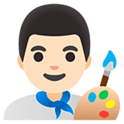 Emoji 👨🏻‍🎨 Artista Uomo: Carnagione Chiara su Google 15.0.