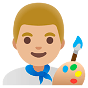 Emoji 👨🏼‍🎨 Artista Uomo: Carnagione Abbastanza Chiara su Google 15.0.