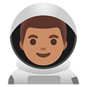 👨🏽‍🚀 Emoji Astronauta Hombre: Tono De Piel Medio en Google 15.0.