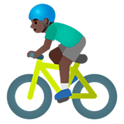 🚴🏿‍♂️ Emoji Radfahrer: dunkle Hautfarbe Google 15.0.