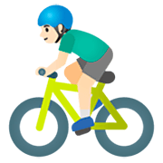 Emoji 🚴🏻‍♂️ Ciclista Uomo: Carnagione Chiara su Google 15.0.