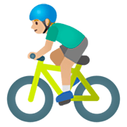 🚴🏼‍♂️ Emoji Radfahrer: mittelhelle Hautfarbe Google 15.0.