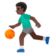 Émoji ⛹🏿‍♂️ Homme Avec Ballon : Peau Foncée sur Google 15.0.