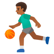 Émoji ⛹🏾‍♂️ Homme Avec Ballon : Peau Mate sur Google 15.0.