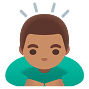 Emoji 🙇🏽‍♂️ Uomo Che Fa Inchino Profondo: Carnagione Olivastra su Google 15.0.