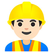 👷🏻‍♂️ Emoji Obrero Hombre: Tono De Piel Claro en Google 15.0.