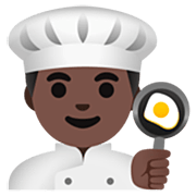 👨🏿‍🍳 Emoji Cocinero: Tono De Piel Oscuro en Google 15.0.