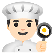👨🏻‍🍳 Emoji Cocinero: Tono De Piel Claro en Google 15.0.