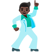 🕺🏿 Emoji tanzender Mann: dunkle Hautfarbe Google 15.0.