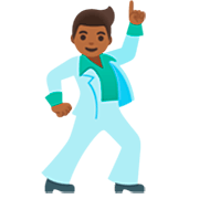 🕺🏾 Emoji Homem Dançando: Pele Morena Escura na Google 15.0.