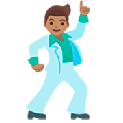Émoji 🕺🏽 Danseur : Peau Légèrement Mate sur Google 15.0.