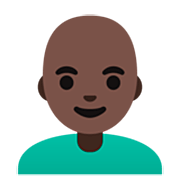 Emoji 👨🏿‍🦲 Uomo: Carnagione Scura E Calvo su Google 15.0.