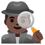🕵🏿‍♂️ Emoji Detective Hombre: Tono De Piel Oscuro en Google 15.0.