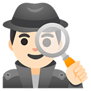 🕵🏻‍♂️ Emoji Detetive Homem: Pele Clara na Google 15.0.